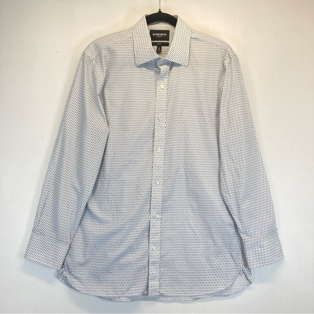 Bonobos Wrinkle-Free Slim Fit Long Sleeve Button Up Shirt Men's 16/33 Penguin